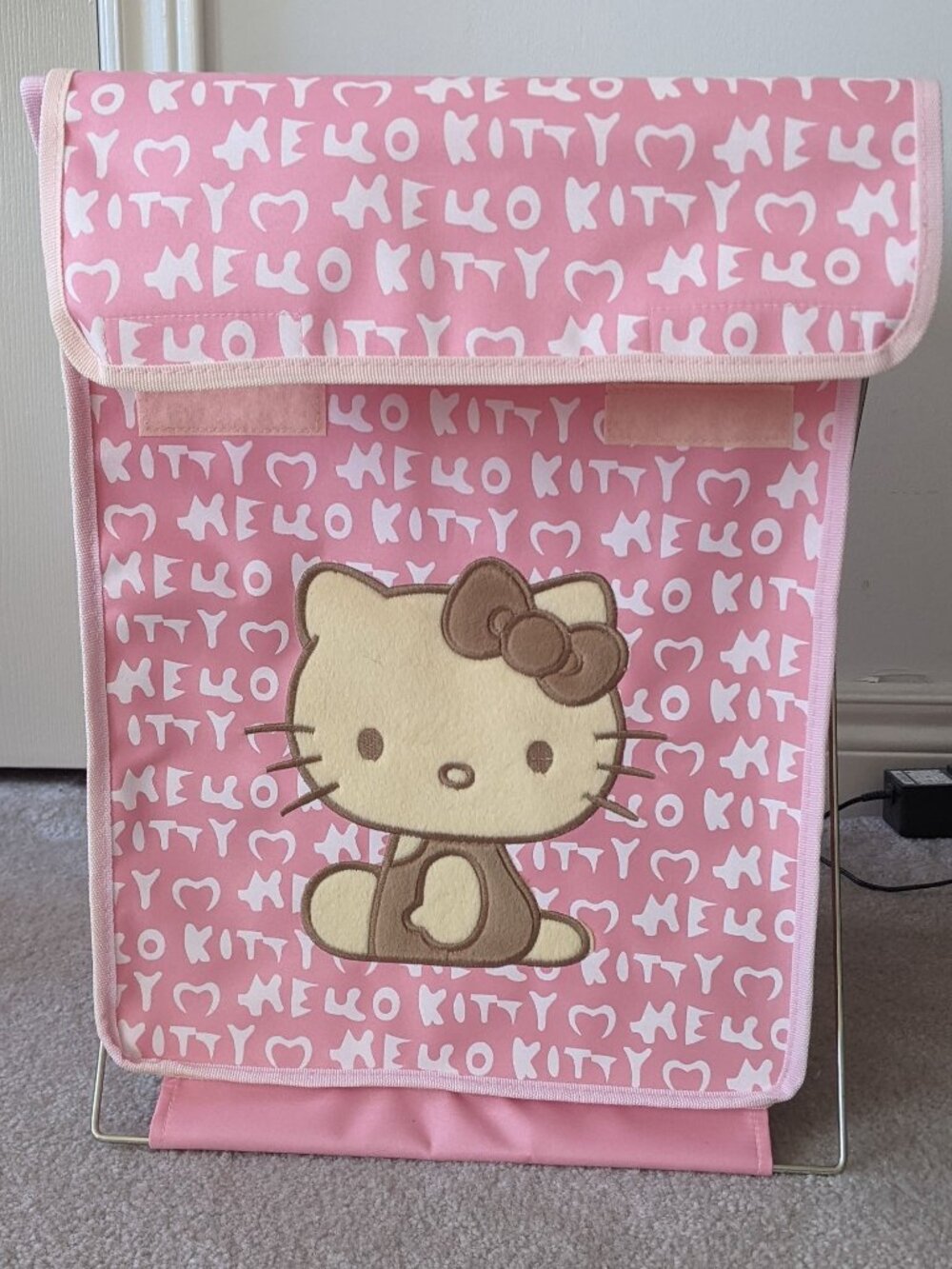 Hello Kitty Laundry Hamper Basket Covered Storage Steel Frame Detachable Fabric